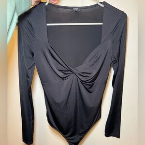 Express Body Contour Twist Front Sexy Bodysuit